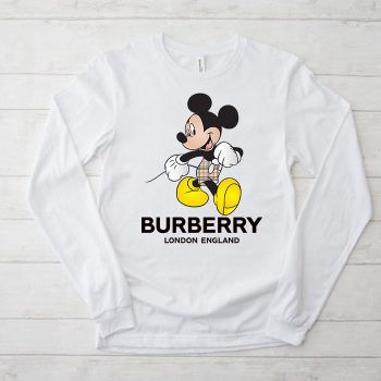 Burberry London Mickey Mouse Kid Tee Unisex Longsleeve ShirtLTB0746