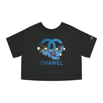 Chanel Glitter Flower Logo Champion Women Cropped T-Shirt CTB2645