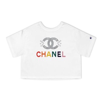 Chanel Glitter Luxury Logo Champion Women Cropped T-Shirt CTB2637
