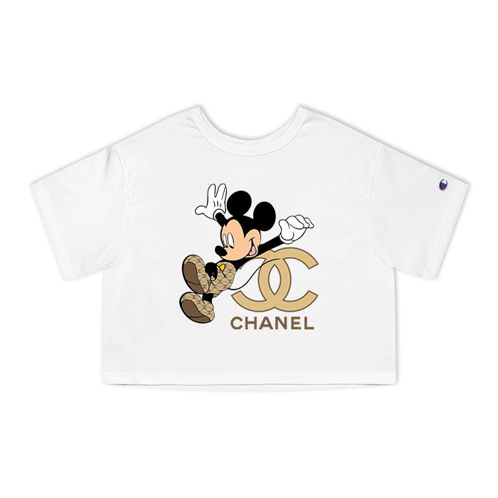 Chanel Mickey Mouse Champion Women Cropped T-Shirt CTB2494