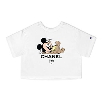 Chanel Mickey Mouse Kid Champion Women Cropped T-Shirt CTB2496