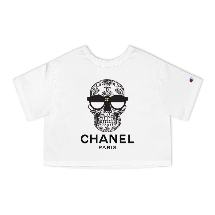 Chanel Skull Paris Champion Women Cropped T-Shirt CTB2642