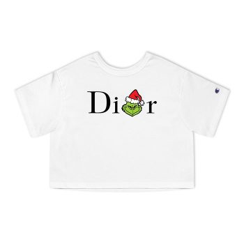 Christmas Grinch Dior Logo Luxury Champion Women Cropped T-Shirt CTB2659