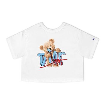 Dior Logo Luxury Teddy Bear Champion Women Cropped T-Shirt CTB2669
