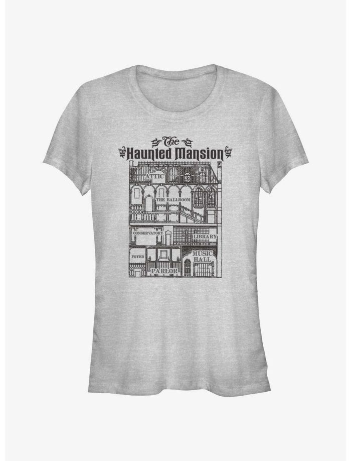 Disney Haunted Mansion Blueprint Girls T-Shirt Women Lady T-Shirt HTS4841
