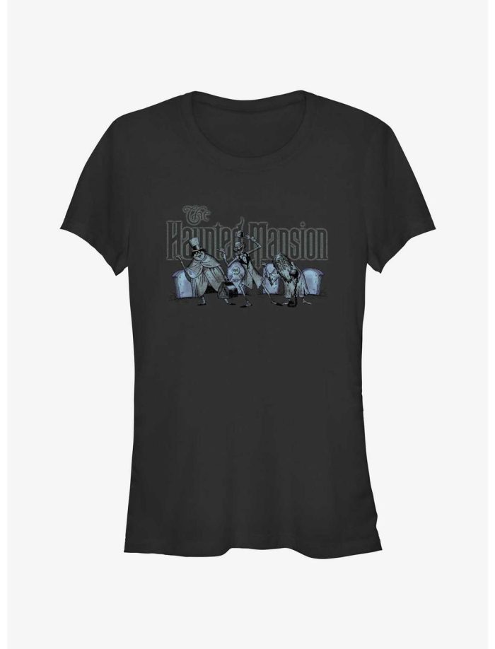 Disney Haunted Mansion Hitchhiking Ghosts Logo Girls T-Shirt Women Lady T-Shirt HTS4851