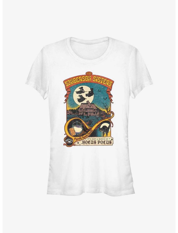 Disney Hocus Pocus Night Time Fly Poster Girls T-Shirt Women Lady T-Shirt HTS4921