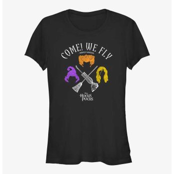 Disney Hocus Pocus We Fly Crossed Broom & Vaccum Girls T-Shirt Women Lady T-Shirt HTS4922