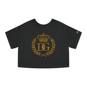 Dolce & Gabbana Crown Gold Luxury Champion Women Cropped T-Shirt CTB2851