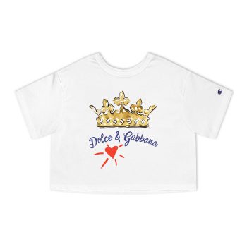 Dolce & Gabbana Crown Heart Champion Women Cropped T-Shirt CTB2845