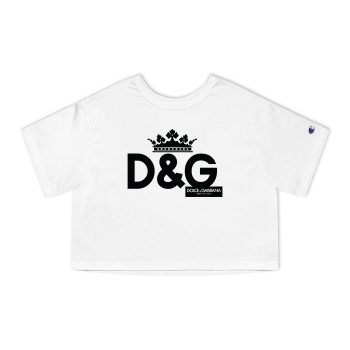 Dolce & Gabbana King Logo Luxury Champion Women Cropped T-Shirt CTB2842