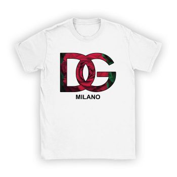 Dolce & Gabbana Milano Rose Logo Luxury Kid Tee Unisex T-Shirt TTB1855