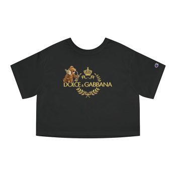 Dolce & Gabbana Teddy Bear Gold Luxury Champion Women Cropped T-Shirt CTB2846
