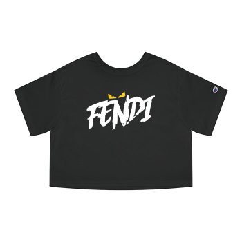 Fendi Diabolic Eyes Logo Champion Women Cropped T-Shirt CTB2684