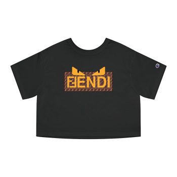 Fendi Diabolic Eyes Logo Champion Women Cropped T-Shirt CTB2685