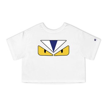 Fendi Diabolic Eyes Logo Champion Women Cropped T-Shirt CTB2688