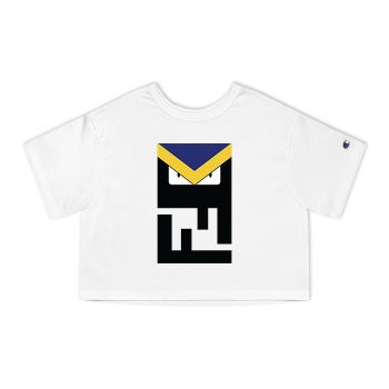 Fendi Diabolic Eyes Logo Champion Women Cropped T-Shirt CTB2692