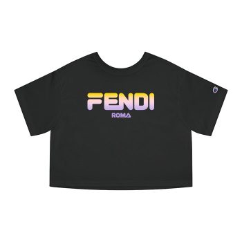 Fendi Fila Luxury Colourfu Logo Champion Women Cropped T-Shirt CTB2712