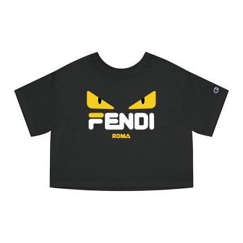 Fendi Fila Roma Diabolic Eyes Logo Champion Women Cropped T-Shirt CTB2681