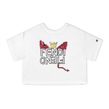 Fendi King Logo Champion Women Cropped T-Shirt CTB2686