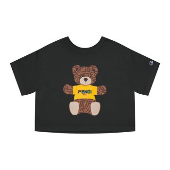 Fendi Roma Teddy Bear Champion Women Cropped T-Shirt CTB2700