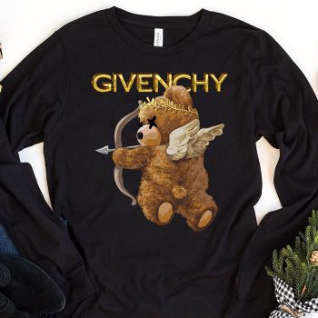 Givenchy Gold Logo Luxury Teddy Bear Kid Tee Unisex Longsleeve Shirt LTB0655