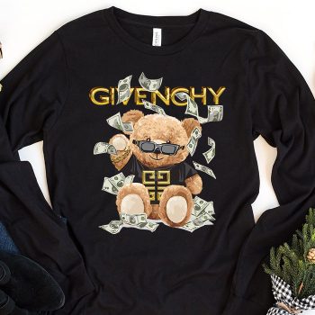 Givenchy Gold Logo Luxury Teddy Bear Kid Tee Unisex Longsleeve Shirt LTB0656