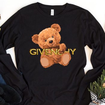 Givenchy Gold Logo Luxury Teddy Bear Kid Tee Unisex Longsleeve Shirt LTB0657