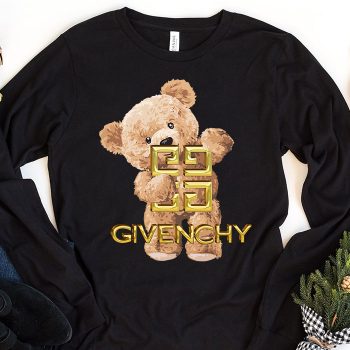Givenchy Gold Logo Luxury Teddy Bear Kid Tee Unisex Longsleeve Shirt LTB0658