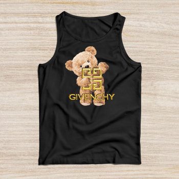 Givenchy Gold Logo Luxury Teddy Bear Unisex Tank Top TTTB0799