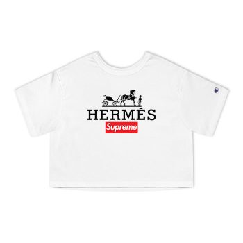 Hermes Horse Supreme Logo Champion Women Cropped T-Shirt CTB2530