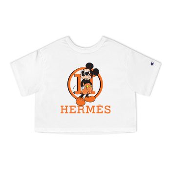 Hermes Mickey Mouse Champion Women Cropped T-Shirt CTB2536