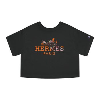 Hermes Paris Flower Champion Women Cropped T-Shirt CTB2527