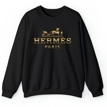 Hermes Paris Horse Gold Original Logo Crewneck Sweatshirt CSTB0481