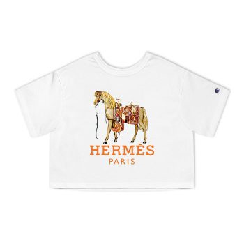 Hermes Paris Horse Original Logo Champion Women Cropped T-Shirt CTB2521