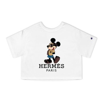 Hermes Paris Mickey Mouse Champion Women Cropped T-Shirt CTB2535