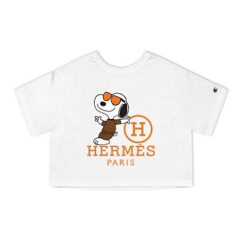 Hermes Paris Snoopy Champion Women Cropped T-Shirt CTB2534