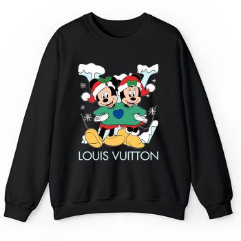 Louis Vuitton Logo Luxury Chrismate Mickey Mouse Minnie Mouse Crewneck Sweatshirt CSTB1203