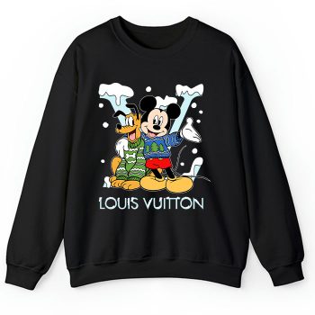 Louis Vuitton Logo Luxury Christmas Mickey Mouse Pluto Crewneck Sweatshirt CSTB1010