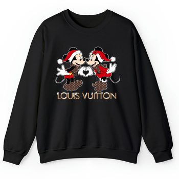 Louis Vuitton Logo Luxury Monogram Canvas Pattern Chrismate Mickey Mouse Crewneck Sweatshirt CSTB1209