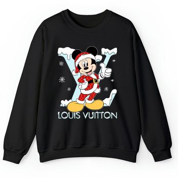 Louis Vuitton Logo Luxury Monogram Canvas Pattern Chrismate Mickey Mouse Crewneck Sweatshirt CSTB1211