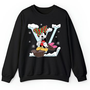 Louis Vuitton Logo Luxury Noel Mickey Mouse Crewneck Sweatshirt CSTB1200