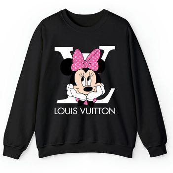 Louis Vuitton Logo Luxury Pink And White Monogram Canvas Pattern Minnie Mouse Crewneck Sweatshirt CSTB1096