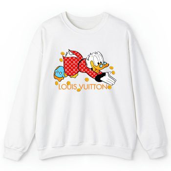 Louis Vuitton Red Monogram Canvas Pattern Scrooge Mcduck Crewneck Sweatshirt CSTB1189