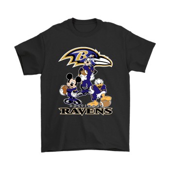 Mickey Donald Goofy The Three Baltimore Ravens Football Unisex T-Shirt Kid T-Shirt LTS153