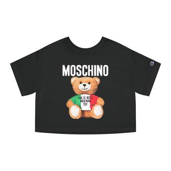 Moschino Italy Teddy Bear Champion Women Cropped T-Shirt CTB2898