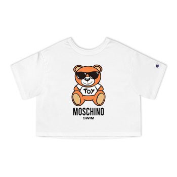 Moschino Swim Teddy Bear Champion Women Cropped T-Shirt CTB2886