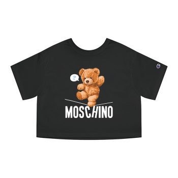 Moschino Teddy Bear Champion Women Cropped T-Shirt CTB2916
