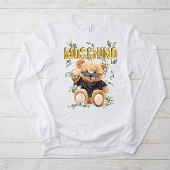 Moschino Teddy Bear Gold Luxury Kid Tee Unisex Longsleeve Shirt LTB0919