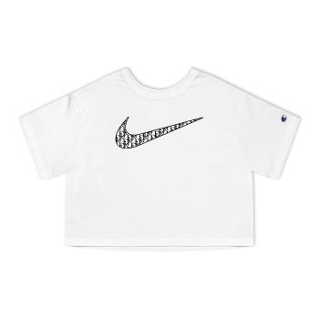 Nike Dior Logo Luxury Champion Women Cropped T-Shirt CTB2660